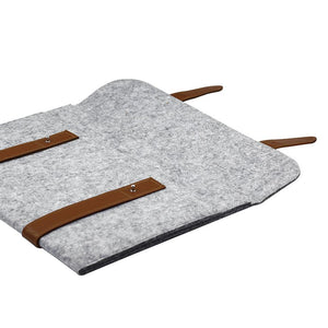 Leather Strip Wool Laptop Sleeve 15-inch - Laptop Bags Australia