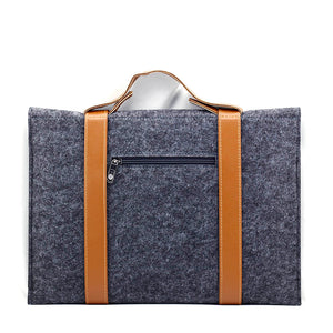 Leather Strip Wool Laptop Sleeve 13-inch - Laptop Bags Australia
