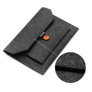 The Buttoned Wool Laptop Sleeve 15-inch - Laptop Bags Australia