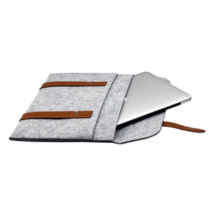 Leather Strip Wool Laptop Sleeve 13-inch - Laptop Bags Australia