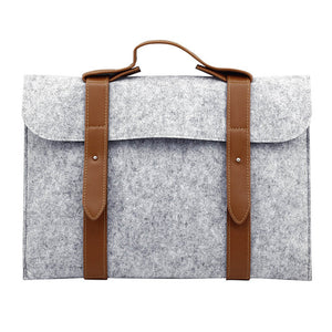 Leather Strip Wool Laptop Sleeve 10-inch - Laptop Bags Australia